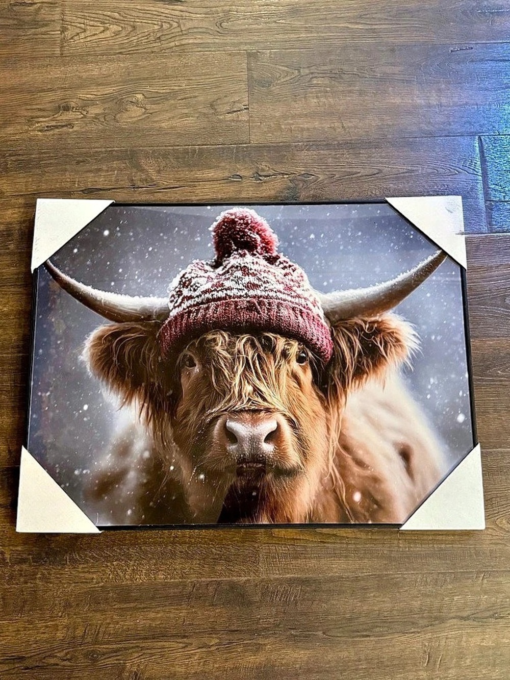 Highland Cow Christmas Wall Art